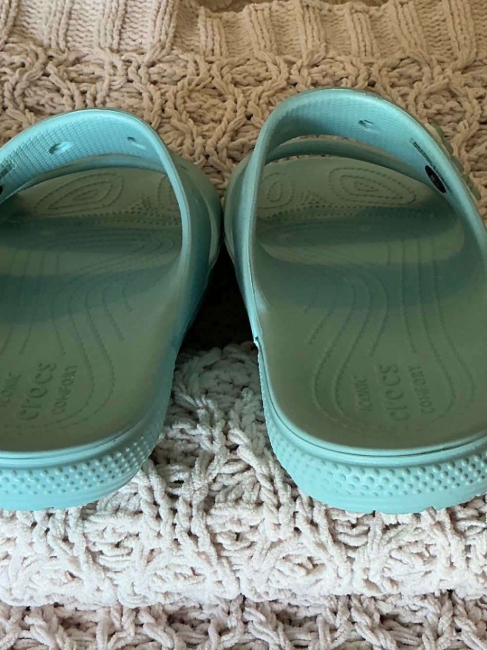 New Crocs 2 Strap Slides women 10 Blue - Picture 5 of 6